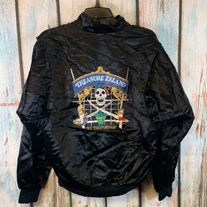 Vintage Treasure Island at the Mirage Embroidered Pirate Silky Jacket Size S